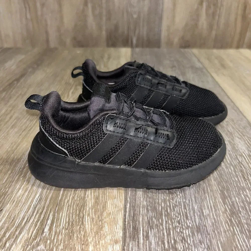 Adidas Racer Youth US Size 8.5K TR21 Triple Black Sneaker Shoes GZ9129